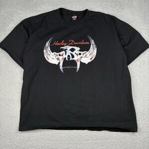 Vintage Y2K Harley Davidson T-Shirt Men’s  XXL Black Biker Virgin Islands